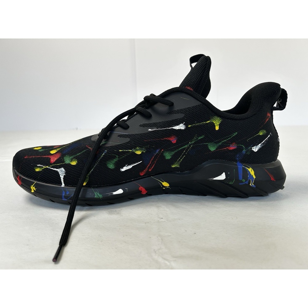 Soulsfeng Sneakers Running Shoes Men's Sz 15.5 Black Olympic Spray Paint Splash - Picture 13 of 16